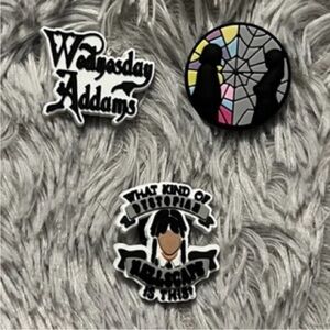 Wednesday Addams Croc Charm Set